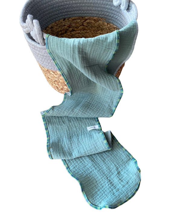 Musselinheadband zum binden ''Minzgrün''